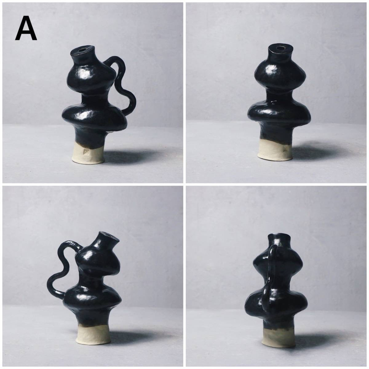 Sculptor Noir Ceramic Vase 2.1.2a and 2.1.3b