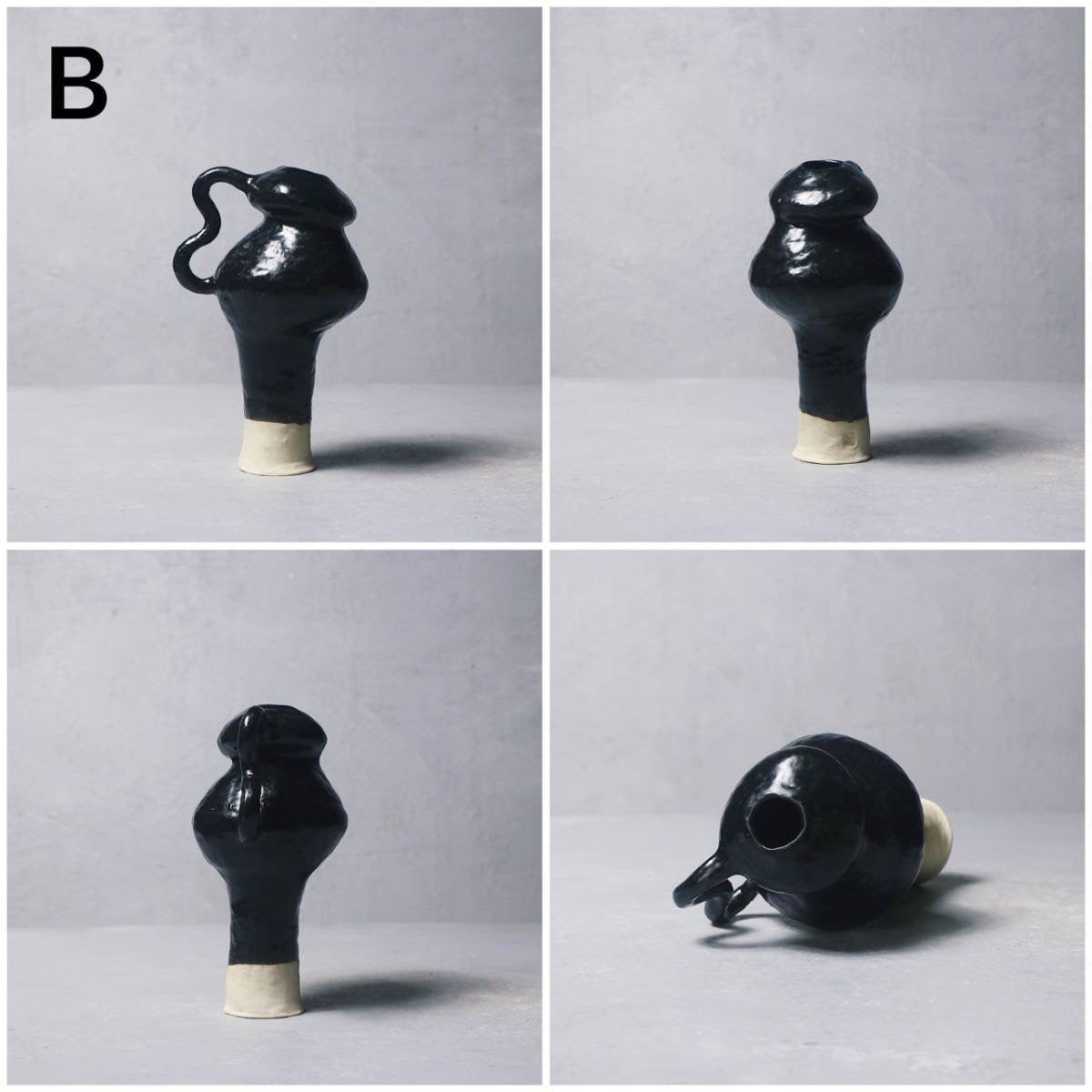 Sculptor Noir Ceramic Vase 2.1.2a and 2.1.3b